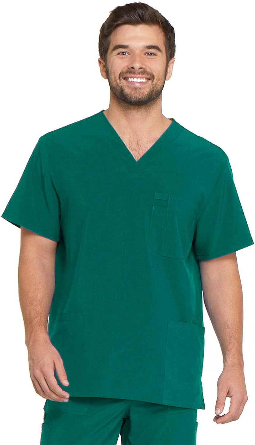 Dickies EDS Essentials Scrub Top for Men V-Neck Design - Hunter Green