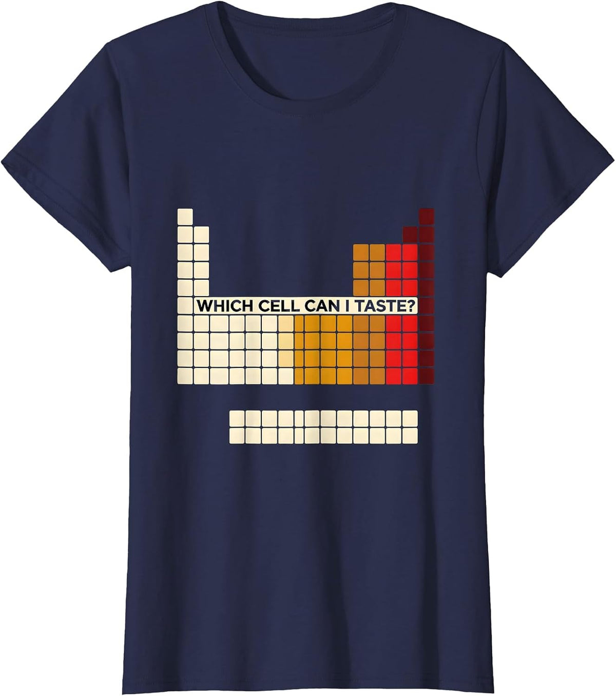 Women's Which Cell Can I Taste Funny Periodic Table Science Teacher T-Shirt - Navy Blue