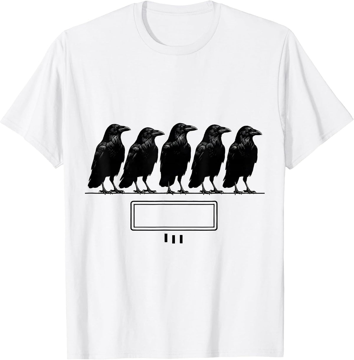 Men's Crow Lineup Dark Humor Gothic Raven Bird Lover T-Shirt - White