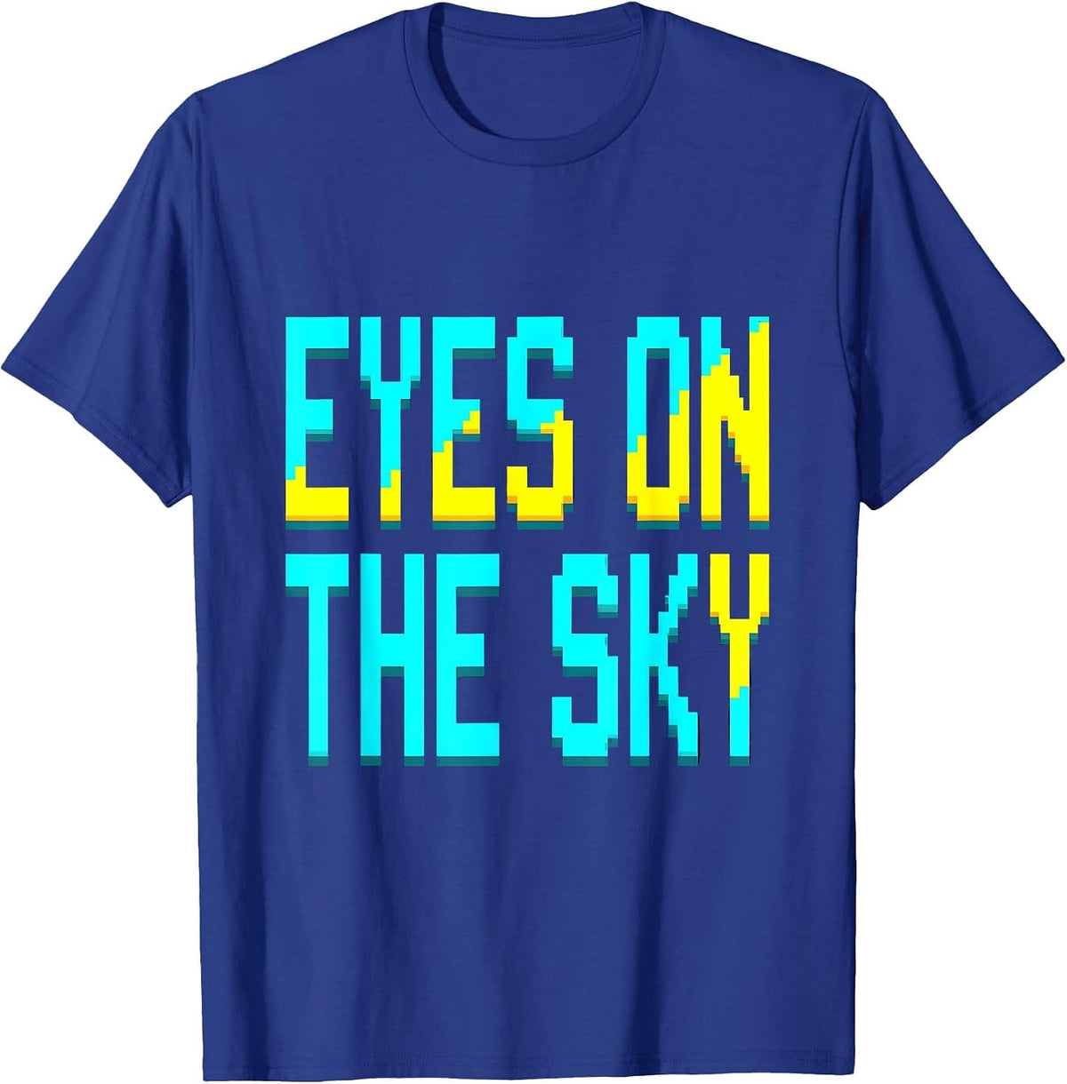 Eyes on the Sky Stargazing Astronomy Design T-Shirt - Royal Blue