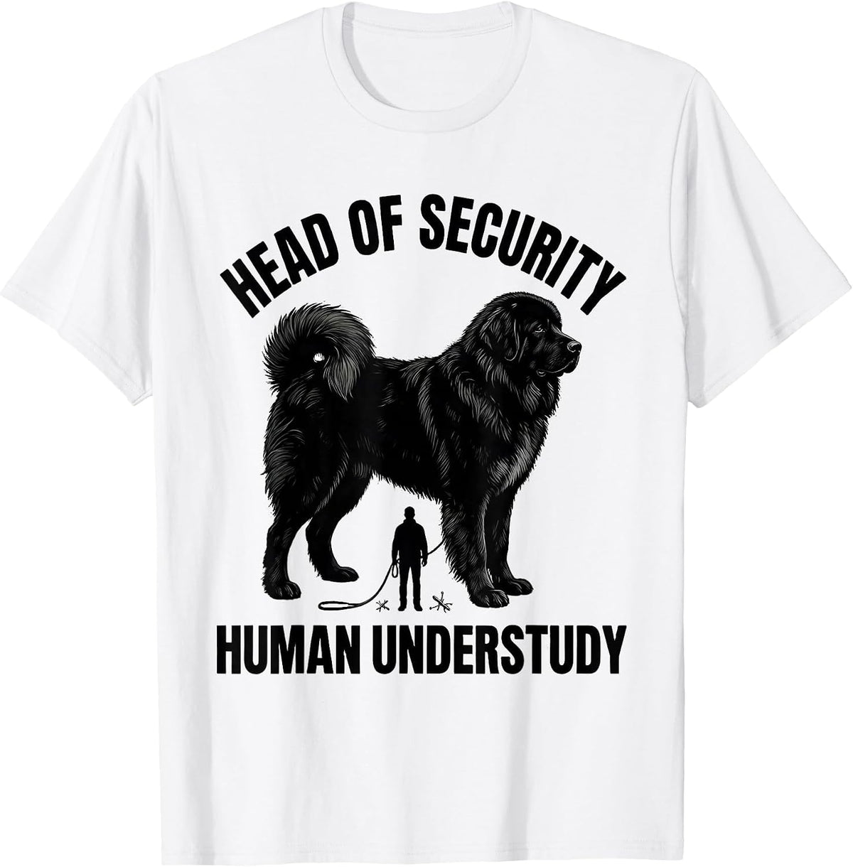Men's Head Of Security, Human Understudy Funny Great Pyrenees Dog T-Shirt - White