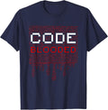 Code Blooded Programmer Computer Programming Coding T-Shirt - Navy Blue