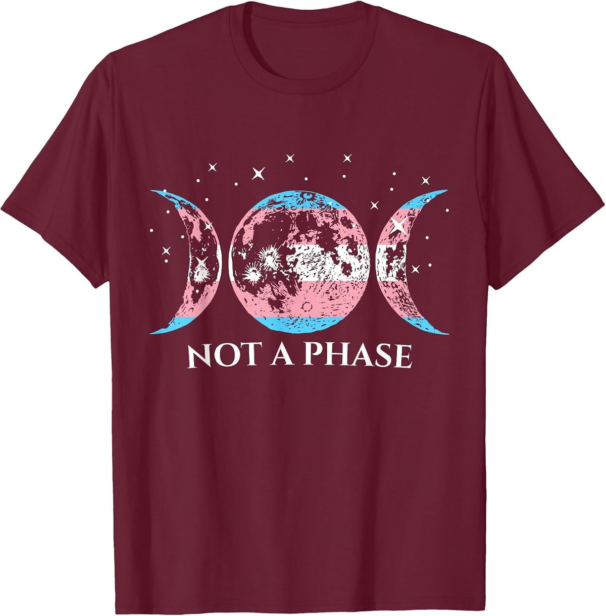 Transgender Pride Flag Not A Phase T-Shirt - Burgundy