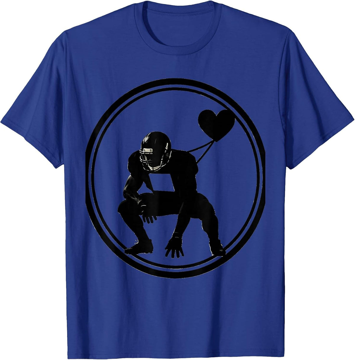 Men's Sealed Offensive Lineman Heart Line Football Mom T-Shirt - Royal Blue
