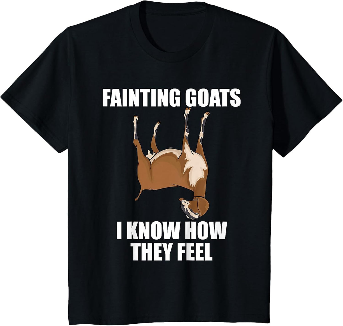 Goat Lover Farmer Fainting Goats I Know How They Feel T-Shirt - Black