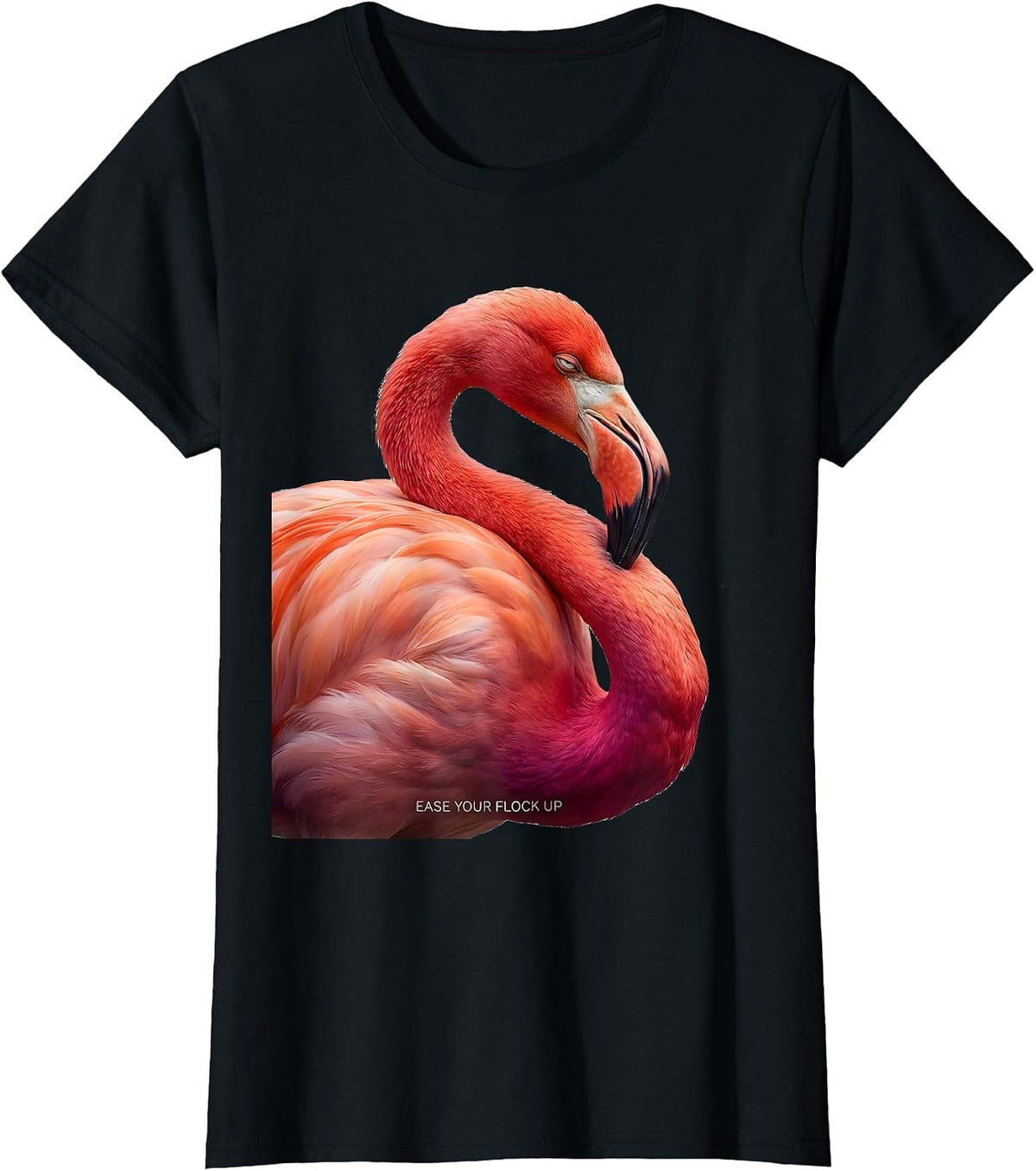 Ease Your Flock Up Funny Flamingo Novelty Gift for Flamingo T-Shirt - Black