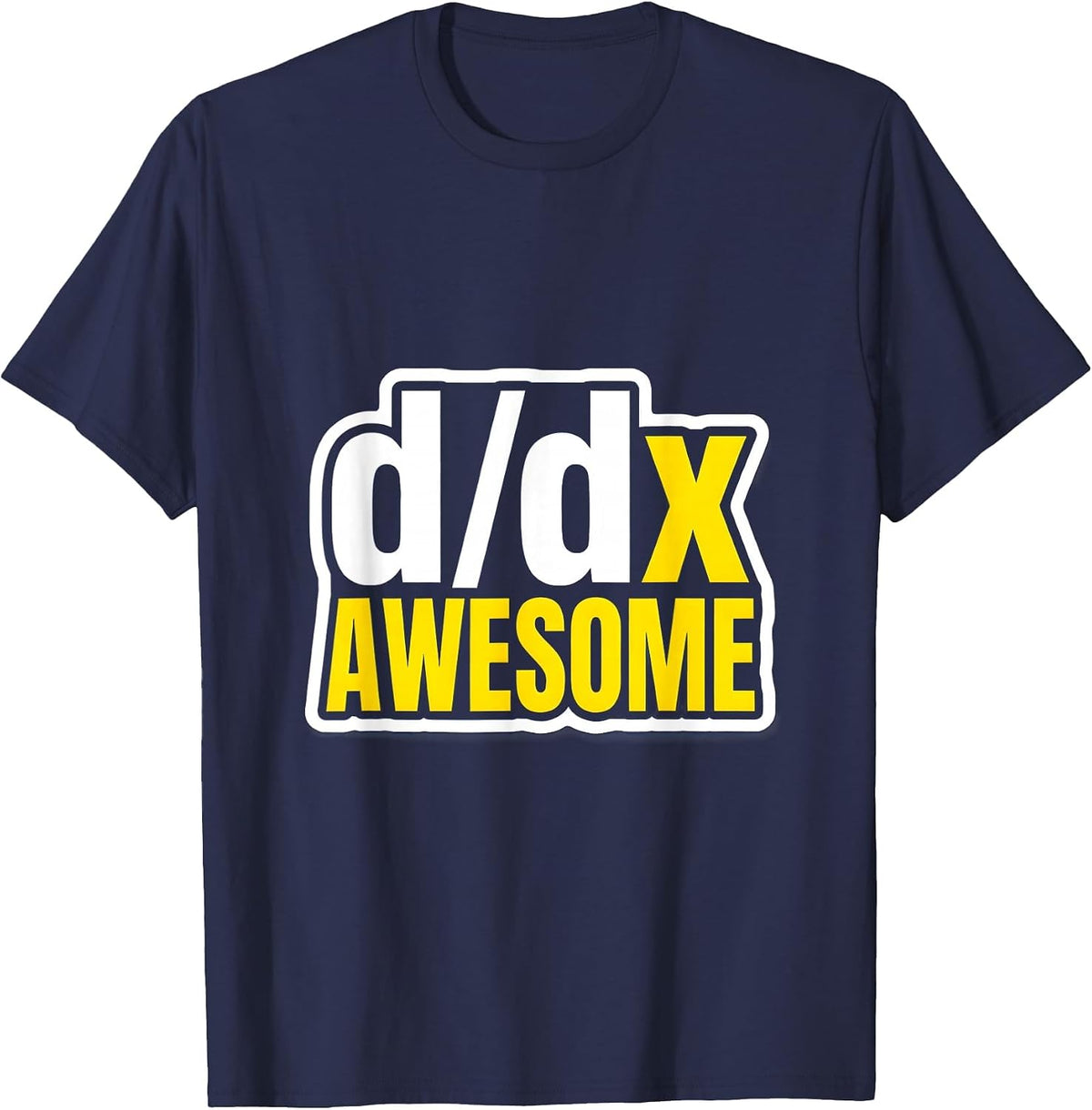 Derivative of Awesome Math Teacher Design T-Shirt - Navy Blue