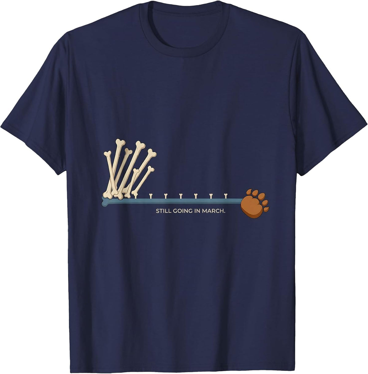 Men's Still Going In March Funny Sloth New Year Resolution Humor T-Shirt - Navy Blue