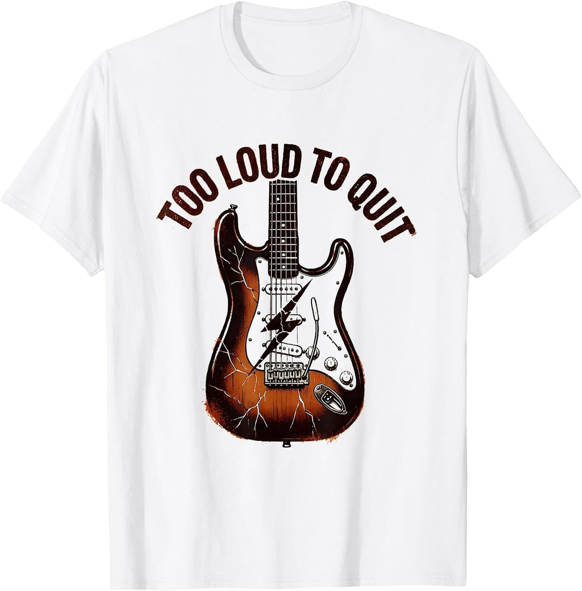 Men's Too Loud To Quit 80s Rock Band Graphic Design T-Shirt - White