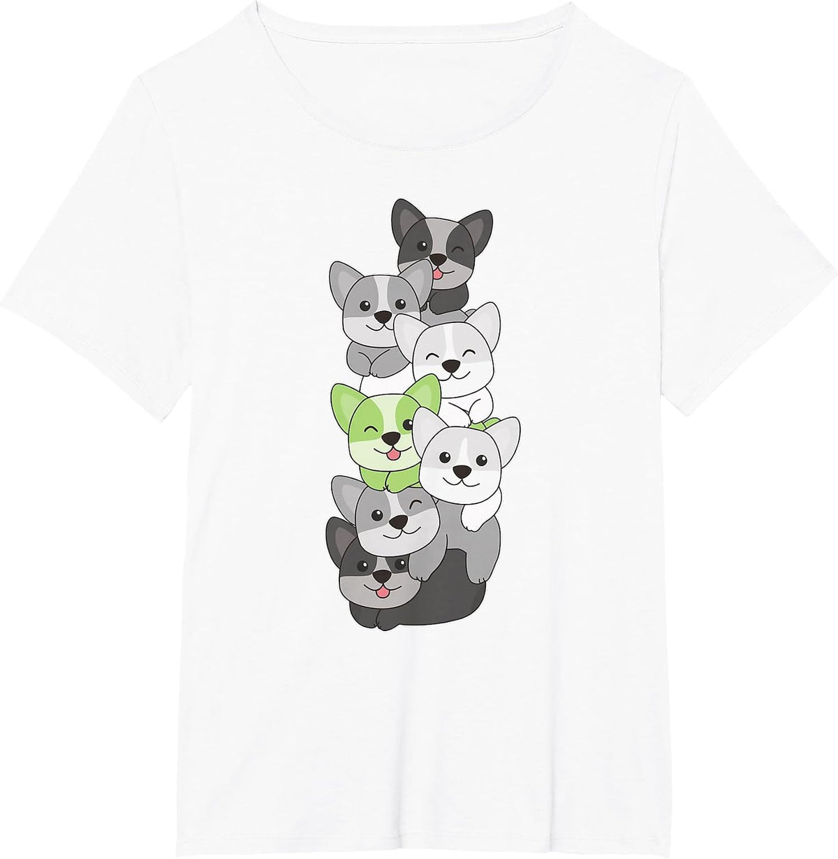 Agender Pride Month LGBTQ Agender Corgi Flag T-Shirt - White