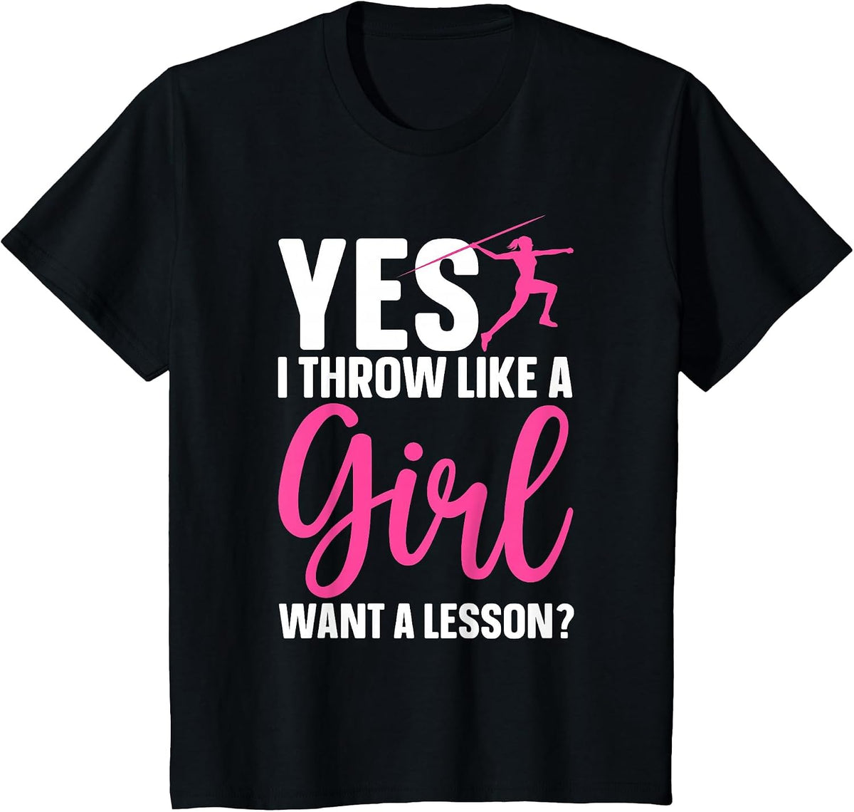 Funny Javelin Throwing Art for Girls Women Javelin Lover T-Shirt - Black