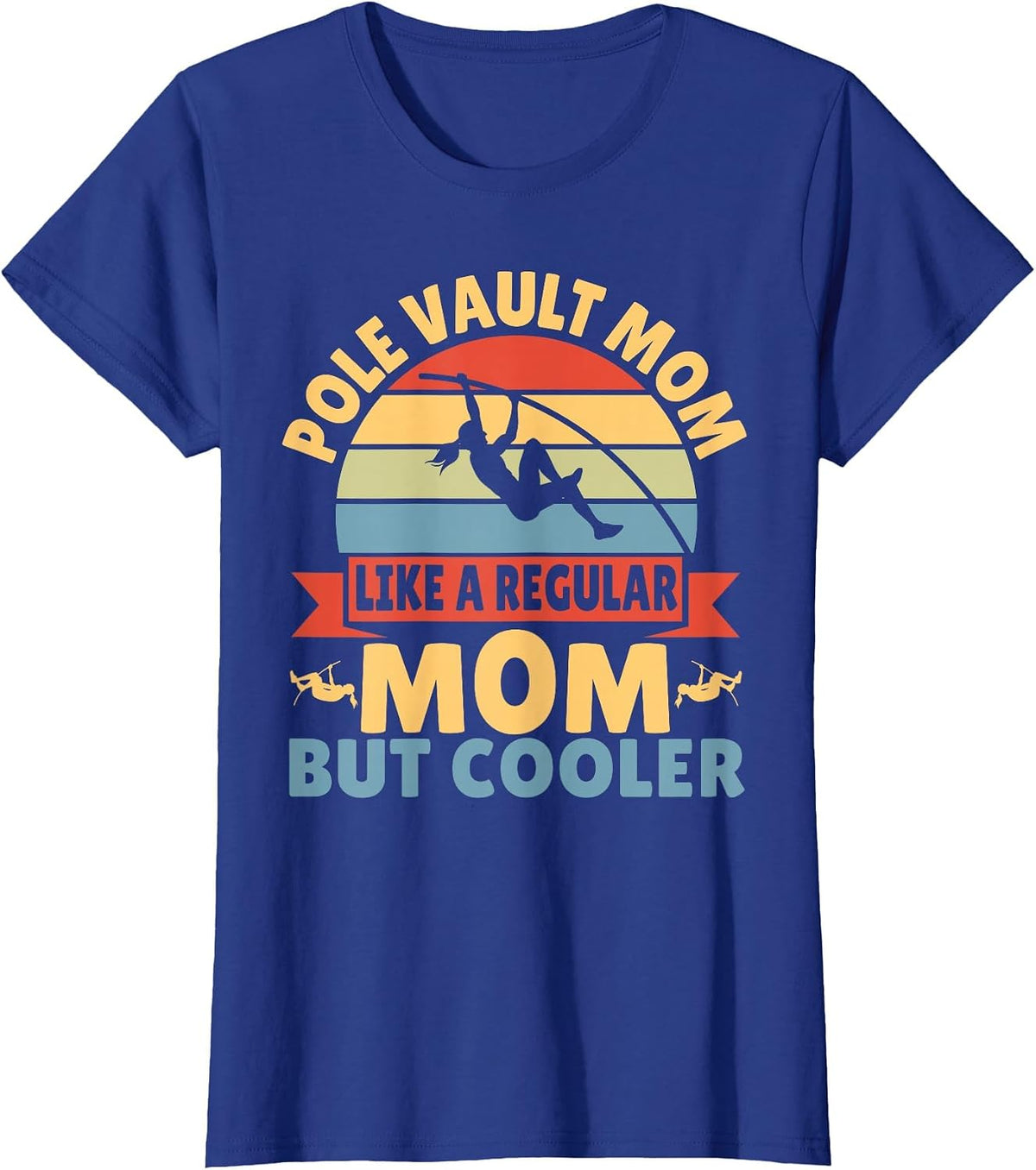 Pole Vault Mom Vintage Track and Field Mother Women T-Shirt - Royal Blue