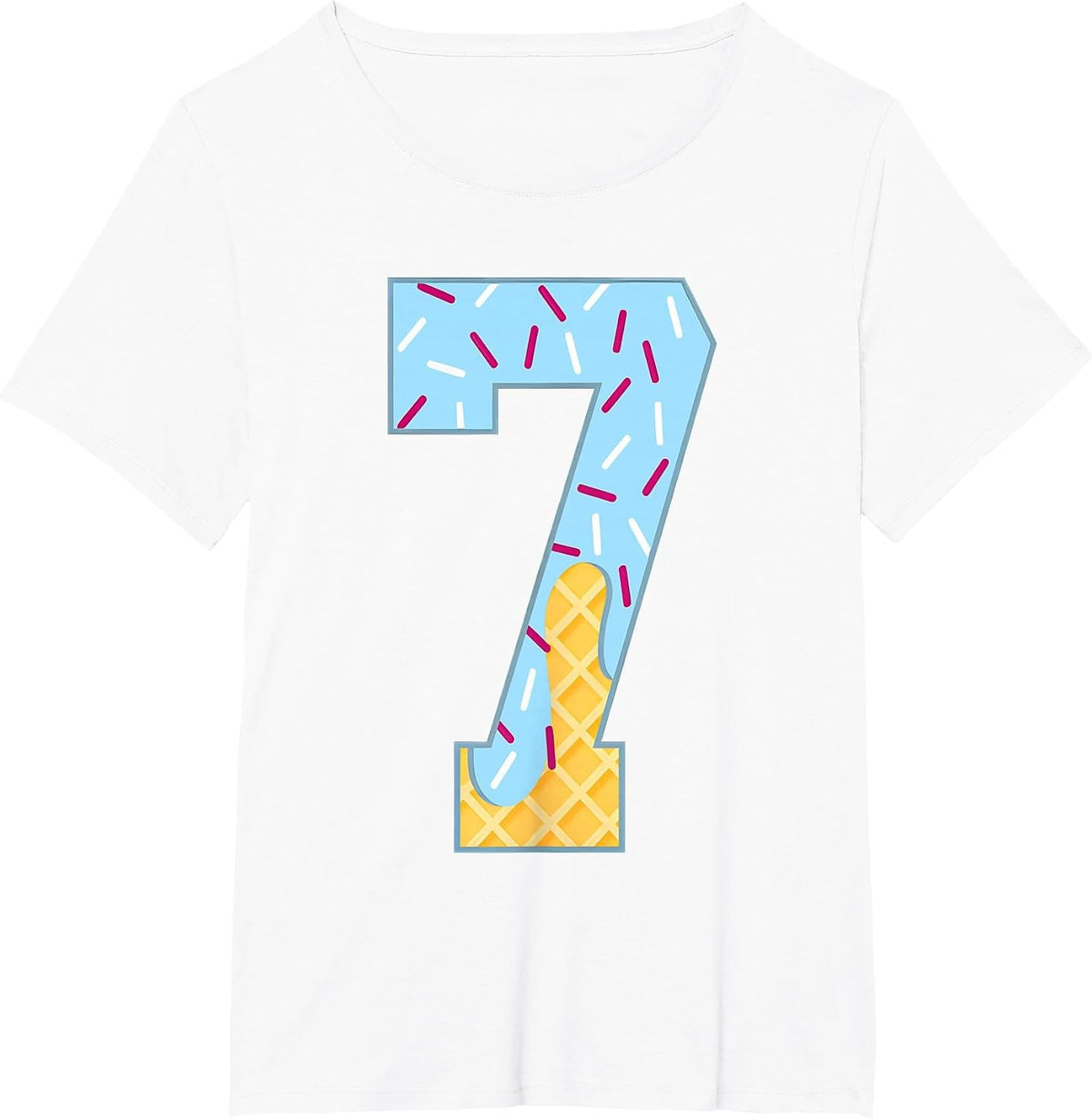 Number 7 Ice Cream Drip 67 Meme Couple Halloween Costume T-Shirt - White