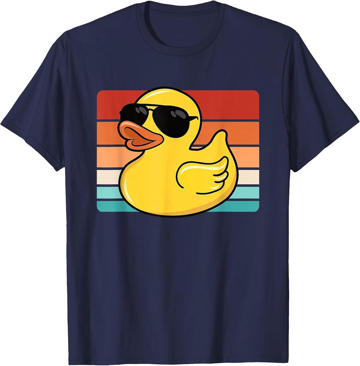 Funny Rubber Duck Retro Rubber Duck Lover Men Boys Kids T-Shirt - Navy Blue