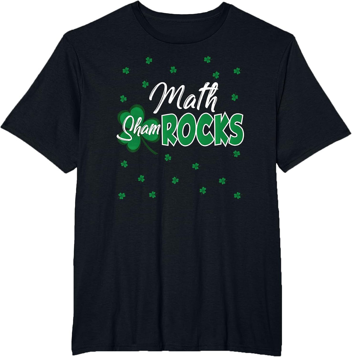 Math Shamrocks St. Patrick's Day School Shirt T-Shirt - Black