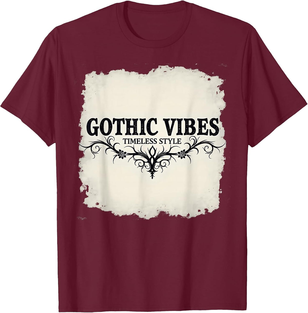 Gothic Vibes Timeless Style Dark Aesthetic T-Shirt - Burgundy