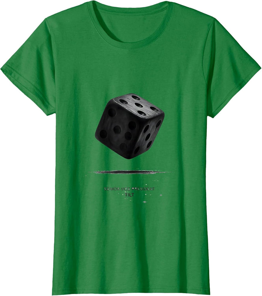 Women's Senior Vice President, Tilt Funny Gambling Casino Gift T-Shirt - Kelly Green