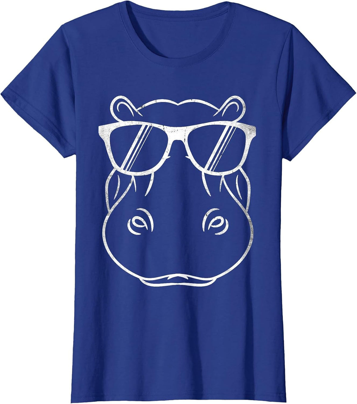 Funny Hippo Design Hippo with Sunglasses Cool Hipp T-Shirt - Royal Blue