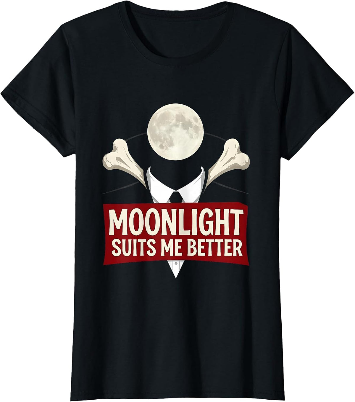 Moonlight Suits Me Better Goth Dark Aesthetic Design T-Shirt - Black