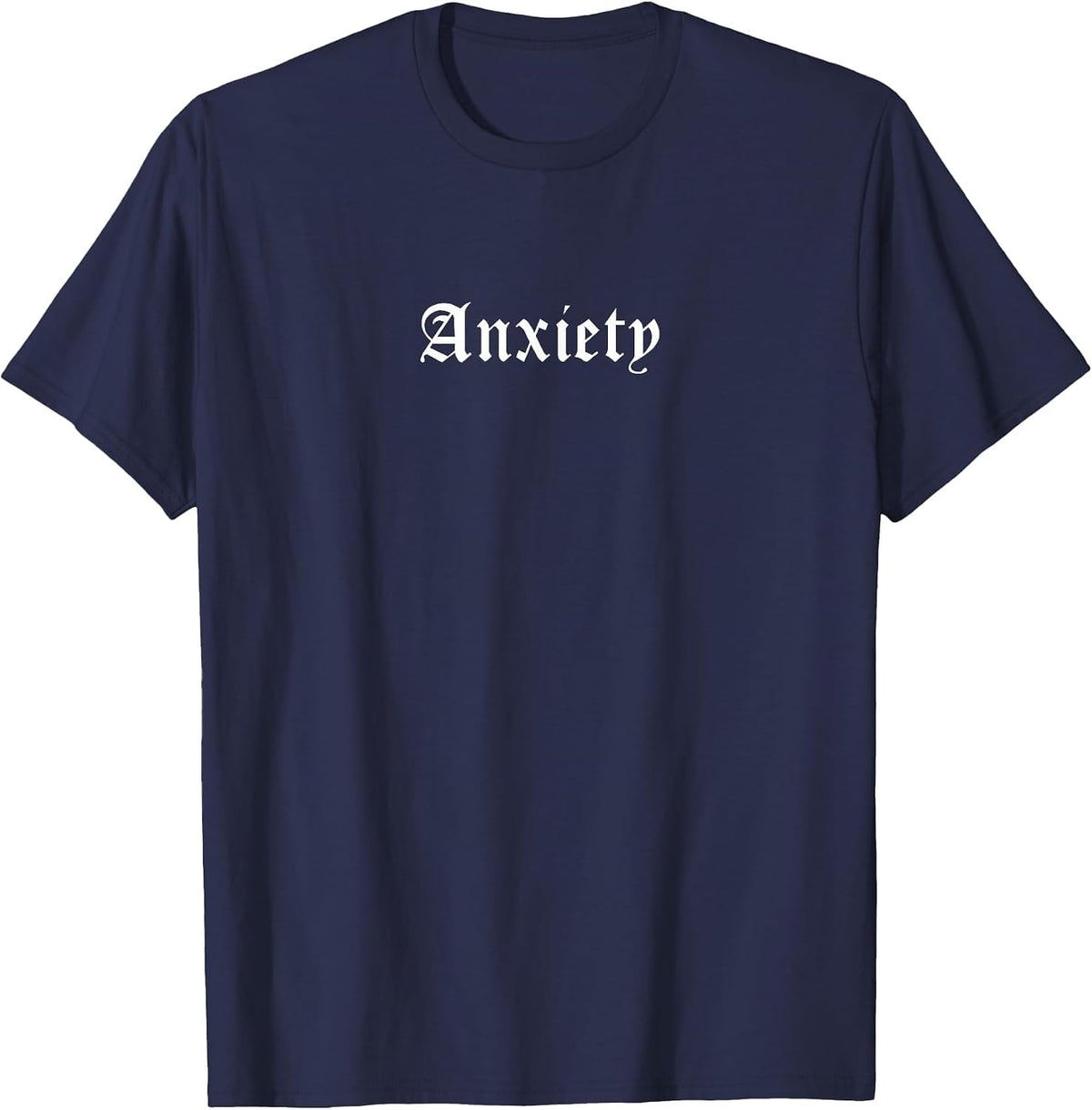 Anxiety Gothic Goth Alternative Alt Clothes Aesthetic Egirl T-Shirt - Navy Blue