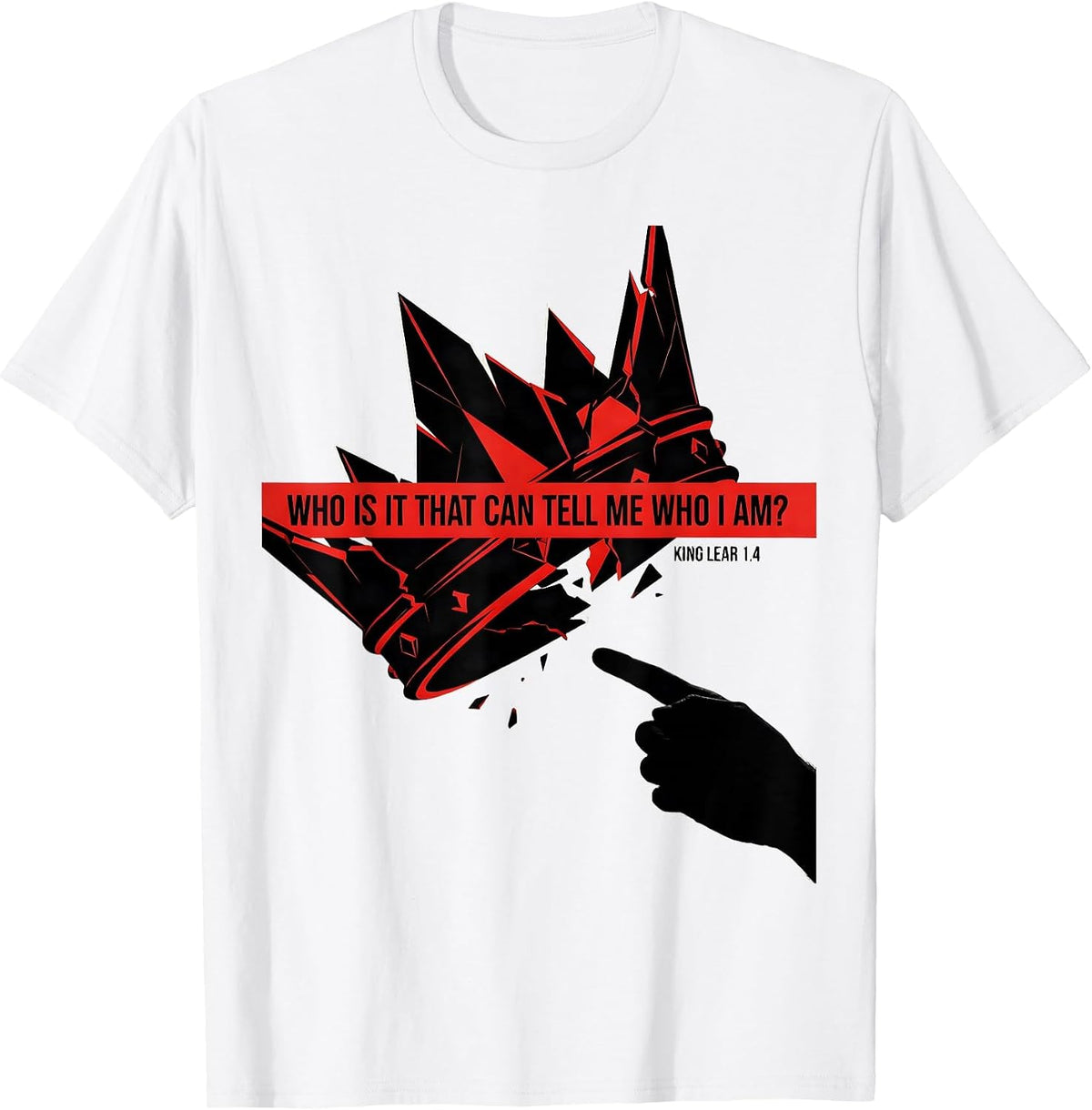 Men's Who Is It That Can Tell Me Who I Am? — King Lear 1.4 T-Shirt - White