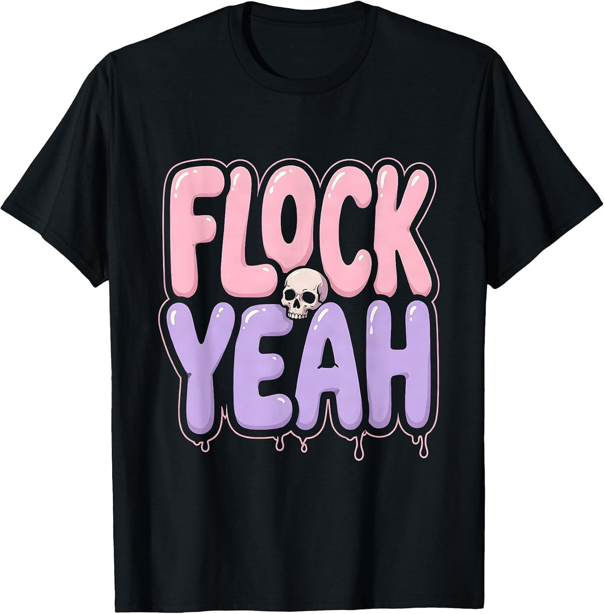 Men's Flock Yeah Flamingo Lover Design T-Shirt - Black