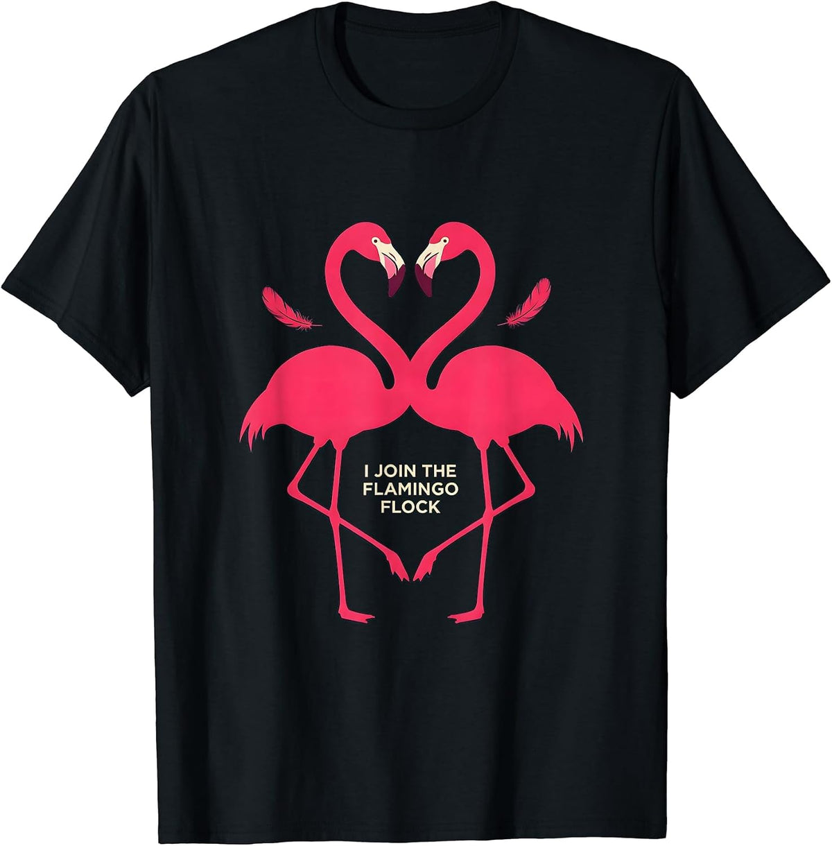 Men's I Join The Flamingo Flock Funny Flamingo Humor Family T-Shirt - Black