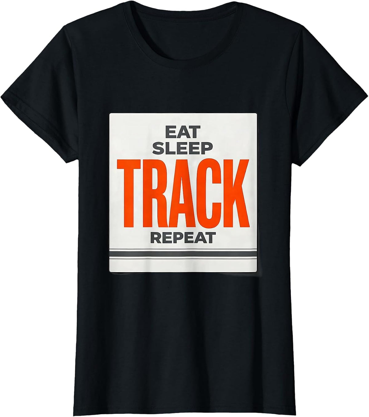 Women's Eat Sleep Track Repeat Funny Track & Field Runner Gift T-Shirt - Black