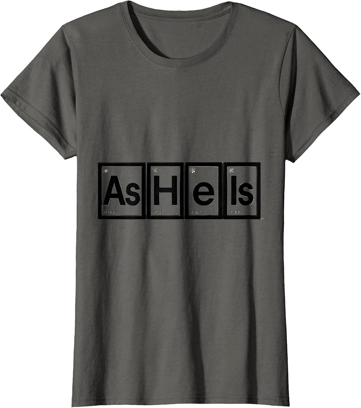 Women's As He Is Bauhaus Modernist Periodic Table Chemistry Teacher T-Shirt - Asphalt Grey