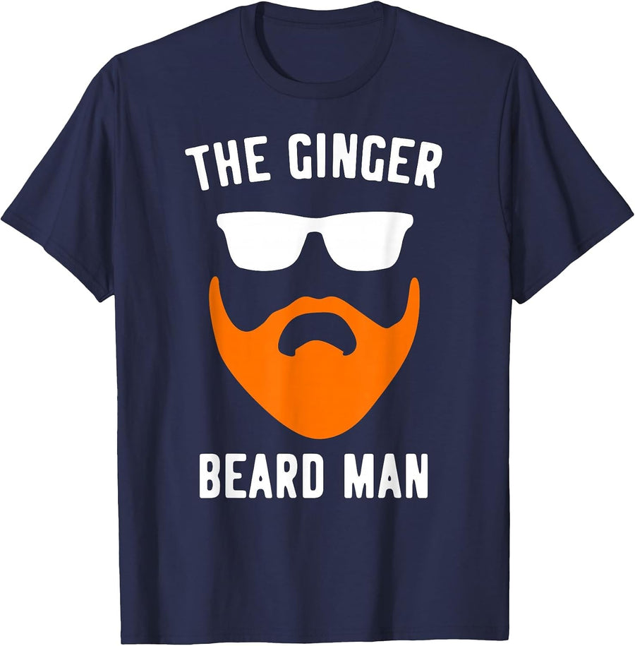 Ginger Beard Man Funny Redhead Irish Bearded Men T-Shirt - Navy Blue