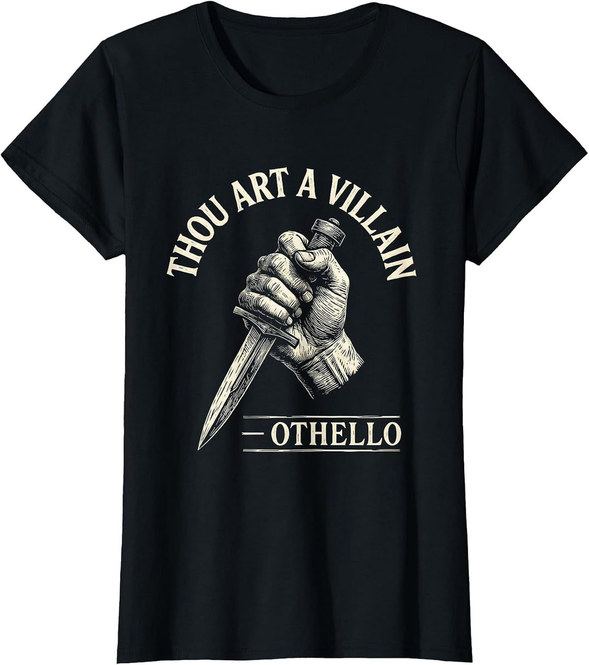 Thou art a villain — Othello Funny Shakespeare Quote T-Shirt - Black