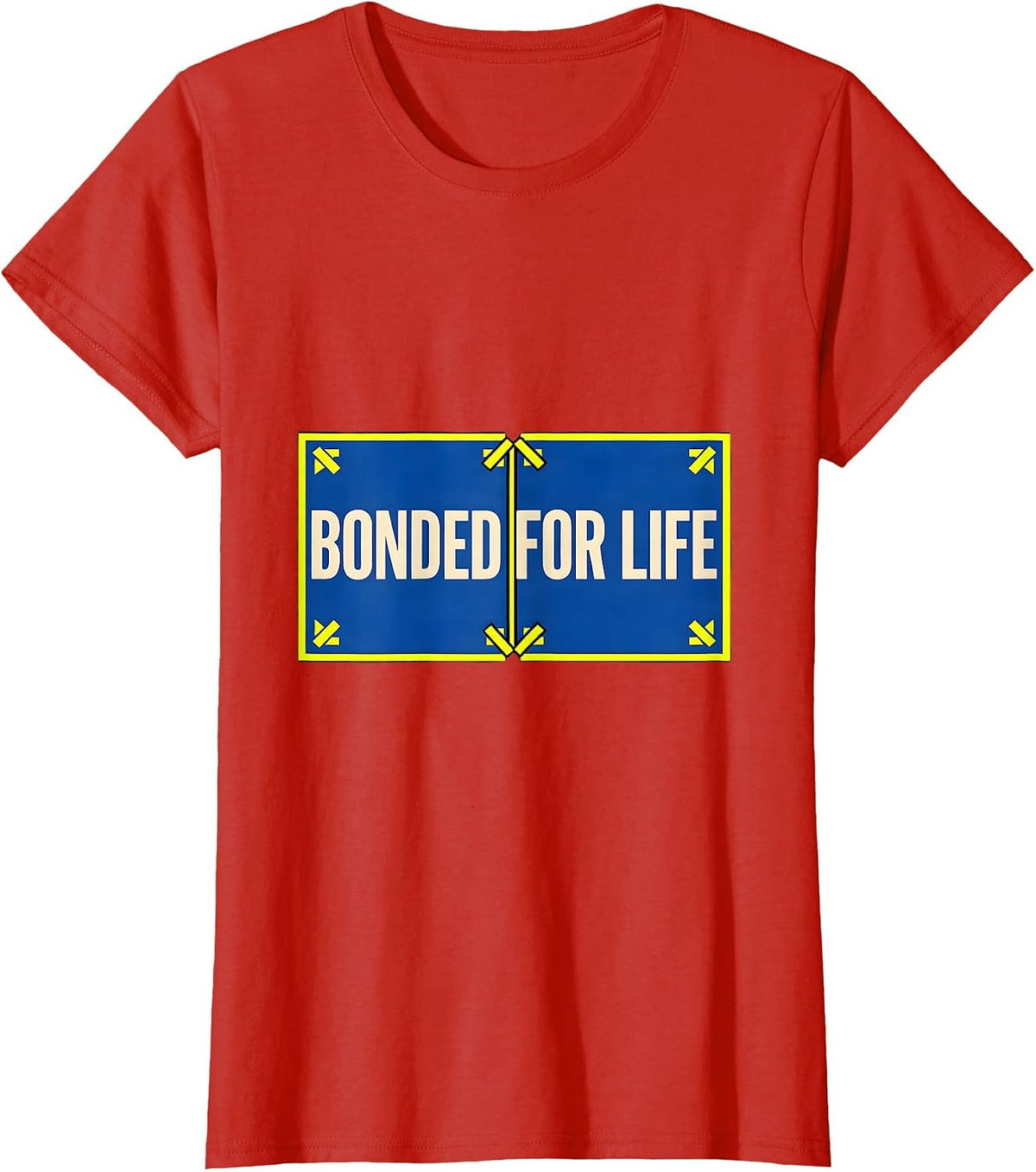 Bonded For Life Funny Chemistry Pun Science Enthusiast Gift T-Shirt - Red