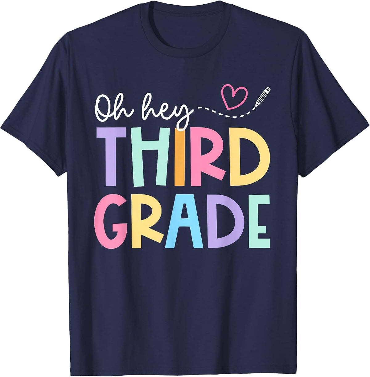 Back to School Oh Hey Third Grade Teachers Women Student T-Shirt - Navy Blue