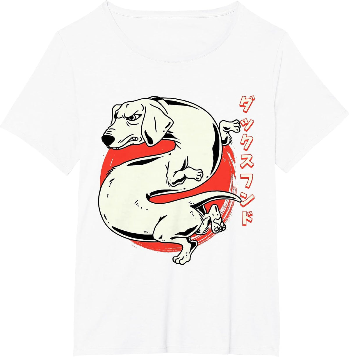 Japanese Dachshund Dragon Dog Fun Dachshund T-Shirt - White