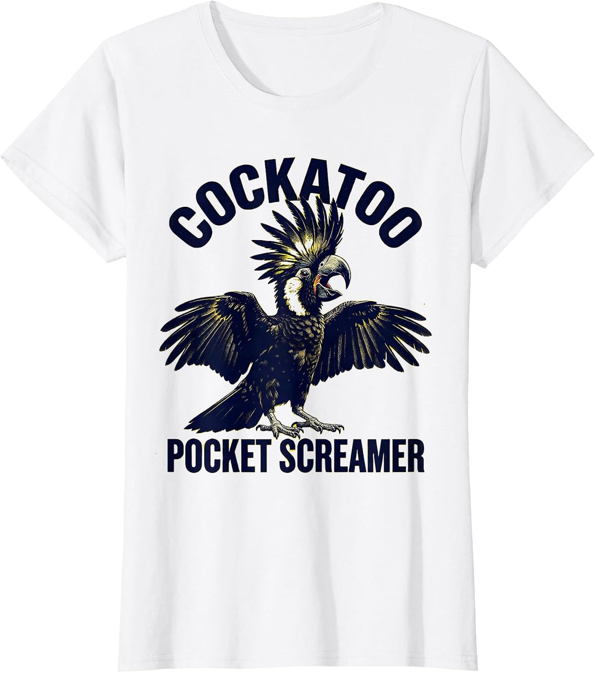 Cockatoo Pocket Screamer Funny Bird Lover Gift T-Shirt - White