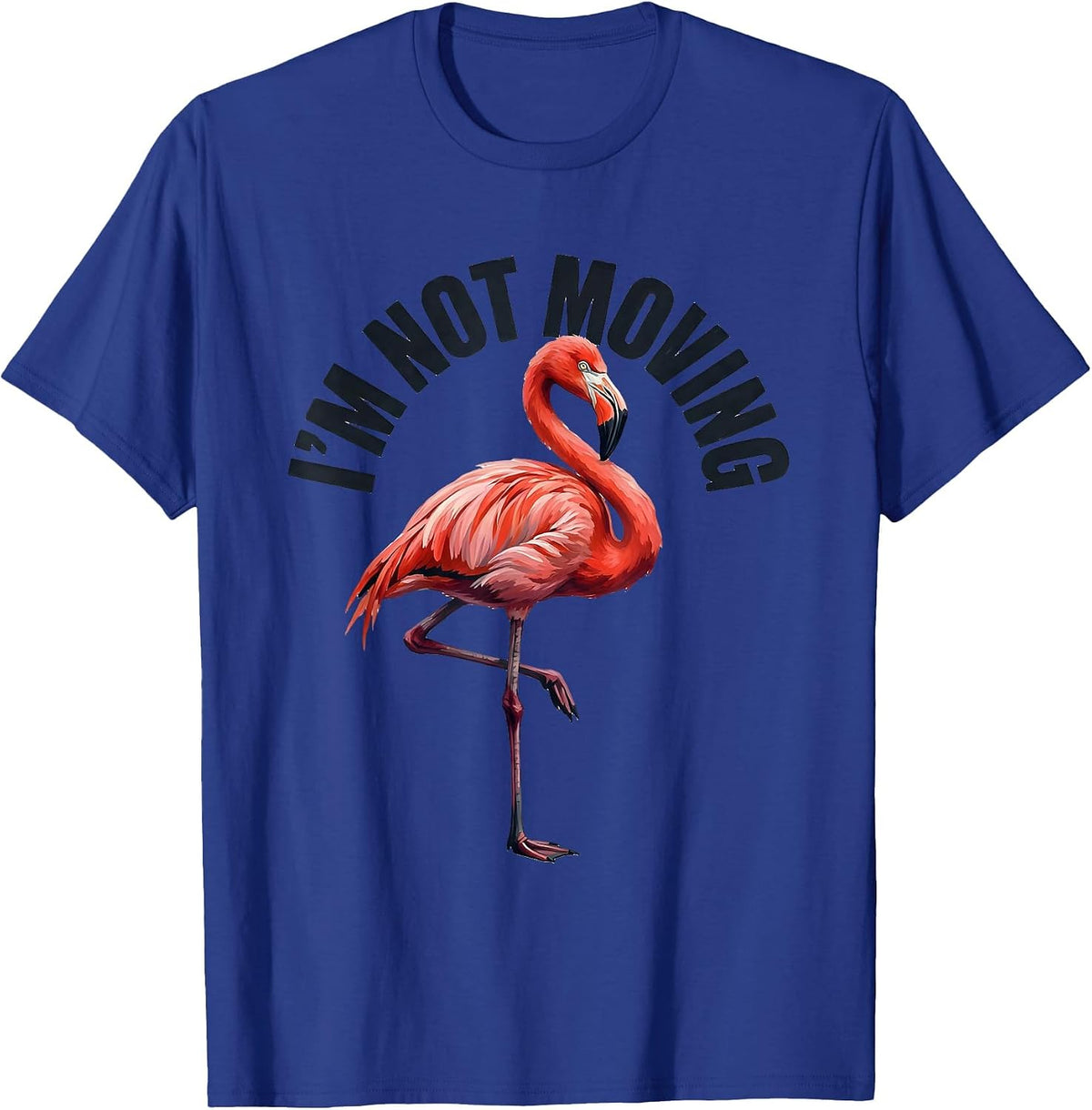 Men's I'm Not Moving Funny Flamingo Novelty Bird Lover Gift T-Shirt - Royal Blue