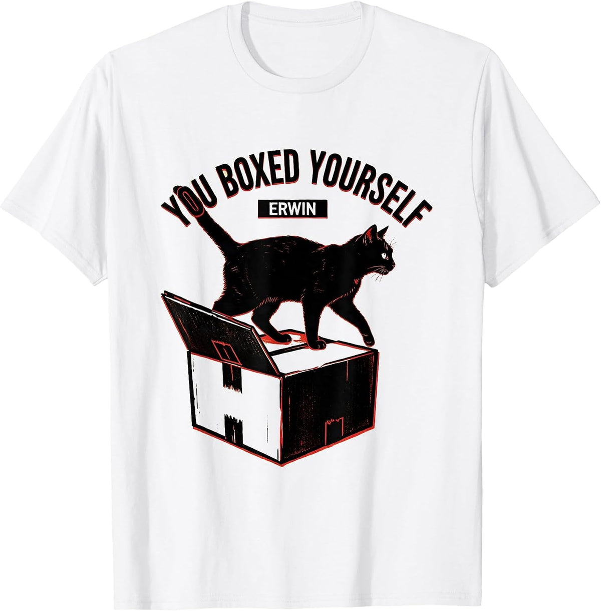 Men's You Boxed Yourself, Erwin Funny Science Teacher Quantum T-Shirt - White