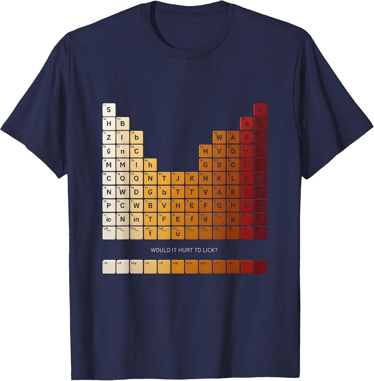 Men's Would It Hurt To Lick Funny Periodic Table Science Teacher T-Shirt - Navy Blue