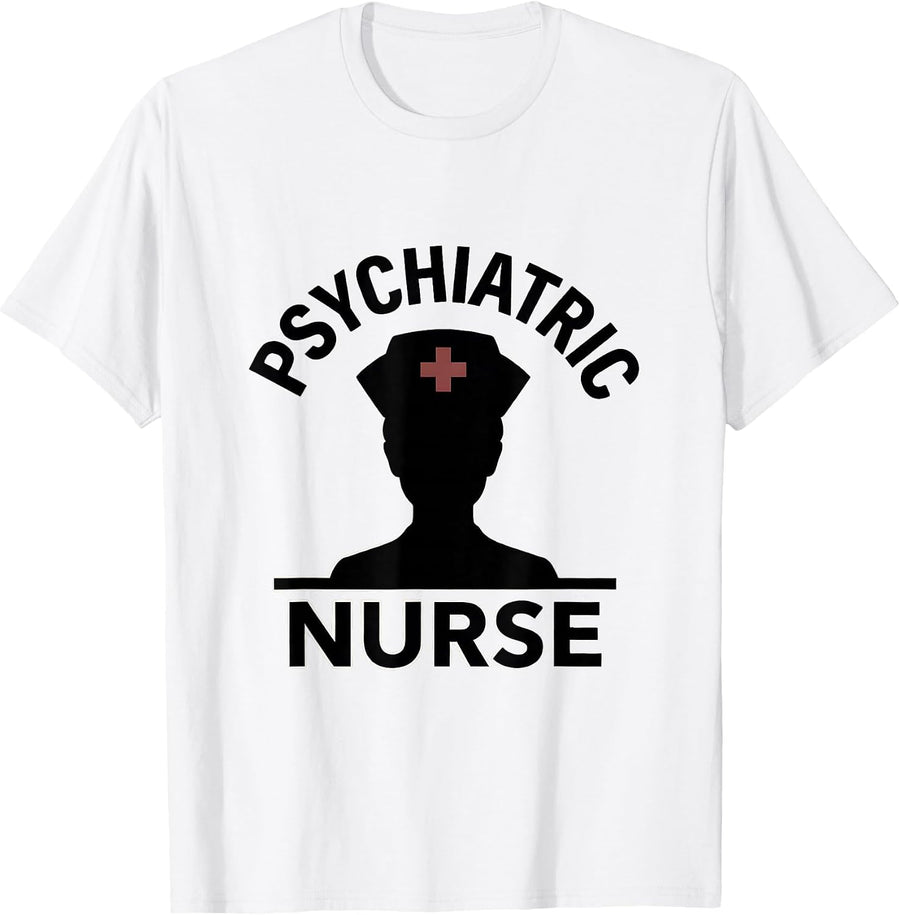 Men's Psychiatric Nurse Funny RN Humor Healthcare Gift T-Shirt - White