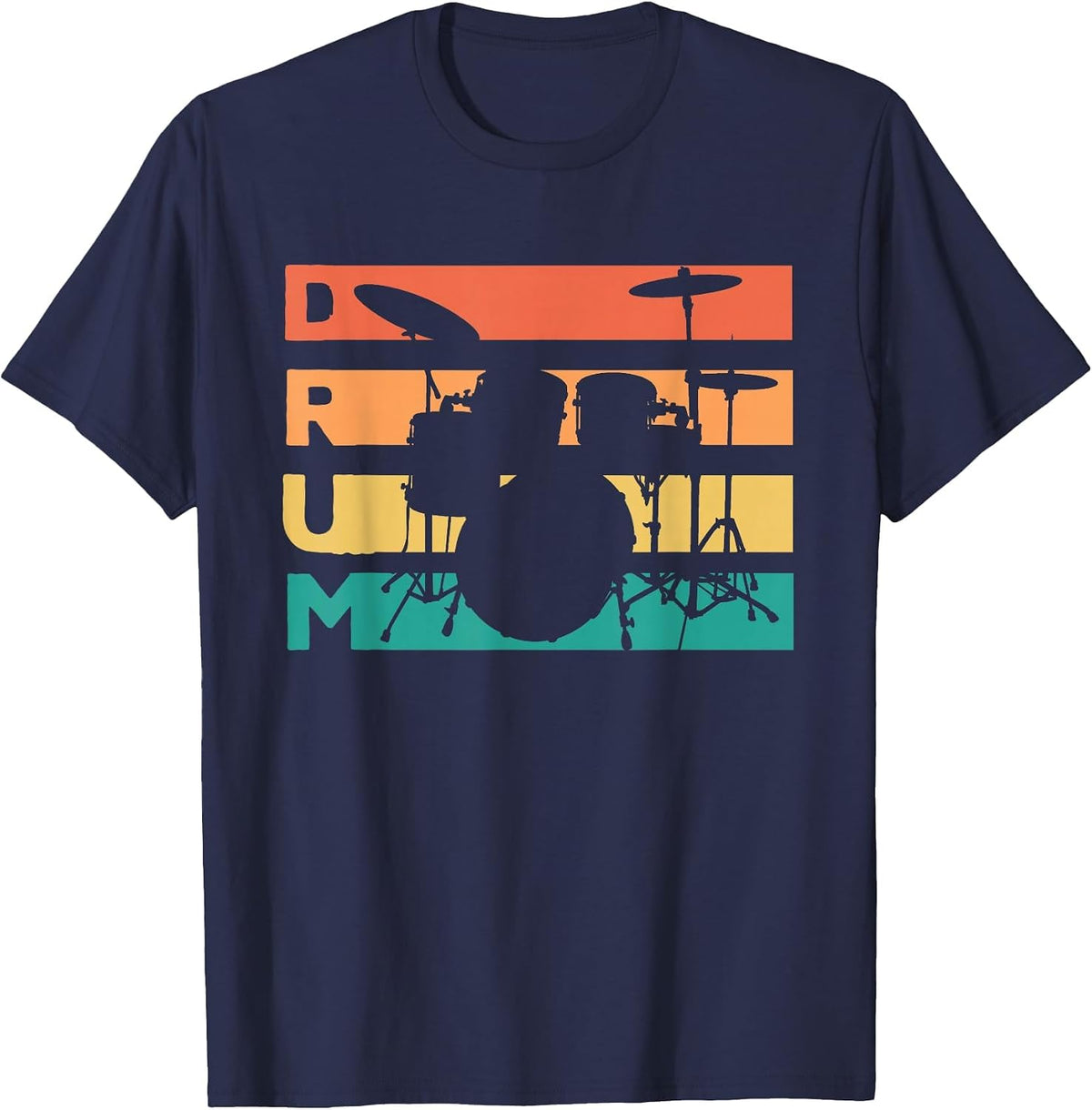 Retro Vintage Drum Set - Percussionist & Drummer T-Shirt - Navy Blue