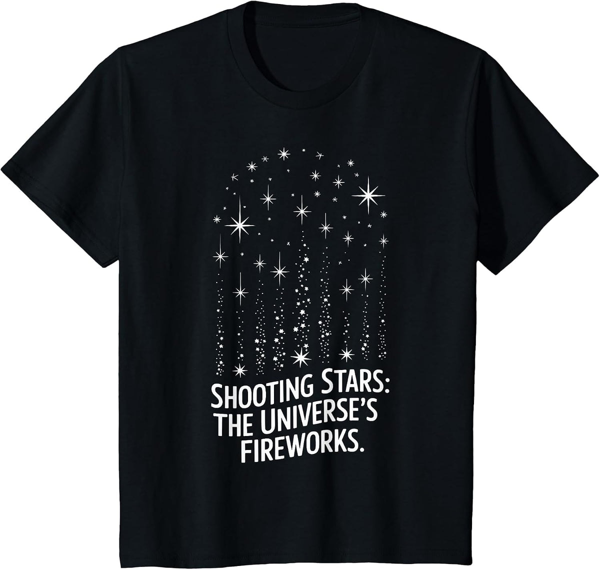 Shooting Stars Celestial Design for Astronomy Lovers T-Shirt - Black