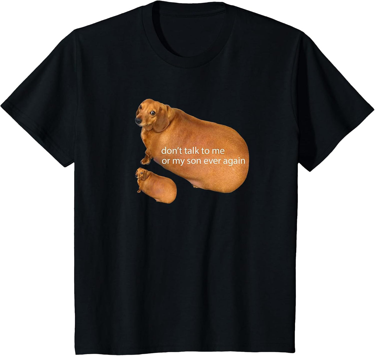 Don't Talk to Me Or My Son Ever Again Funny Dachshund Meme T-Shirt - Black