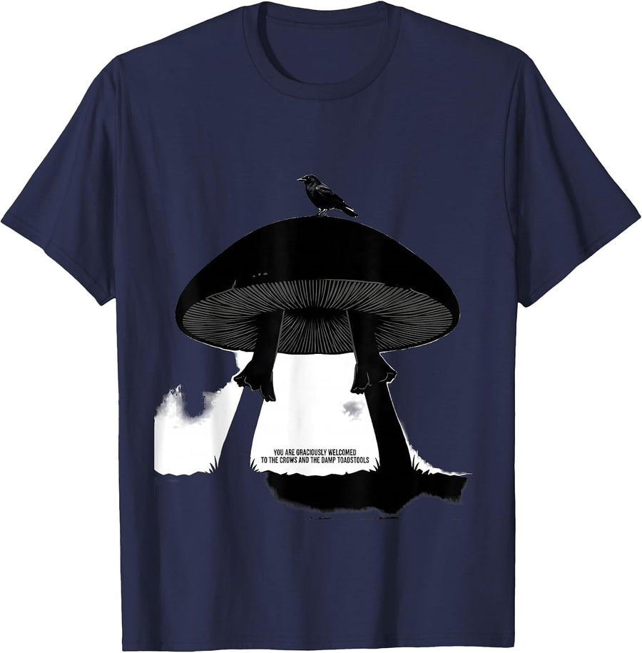 You Are Graciously Welcomed To The Crows Dark Humor T-Shirt - Navy Blue