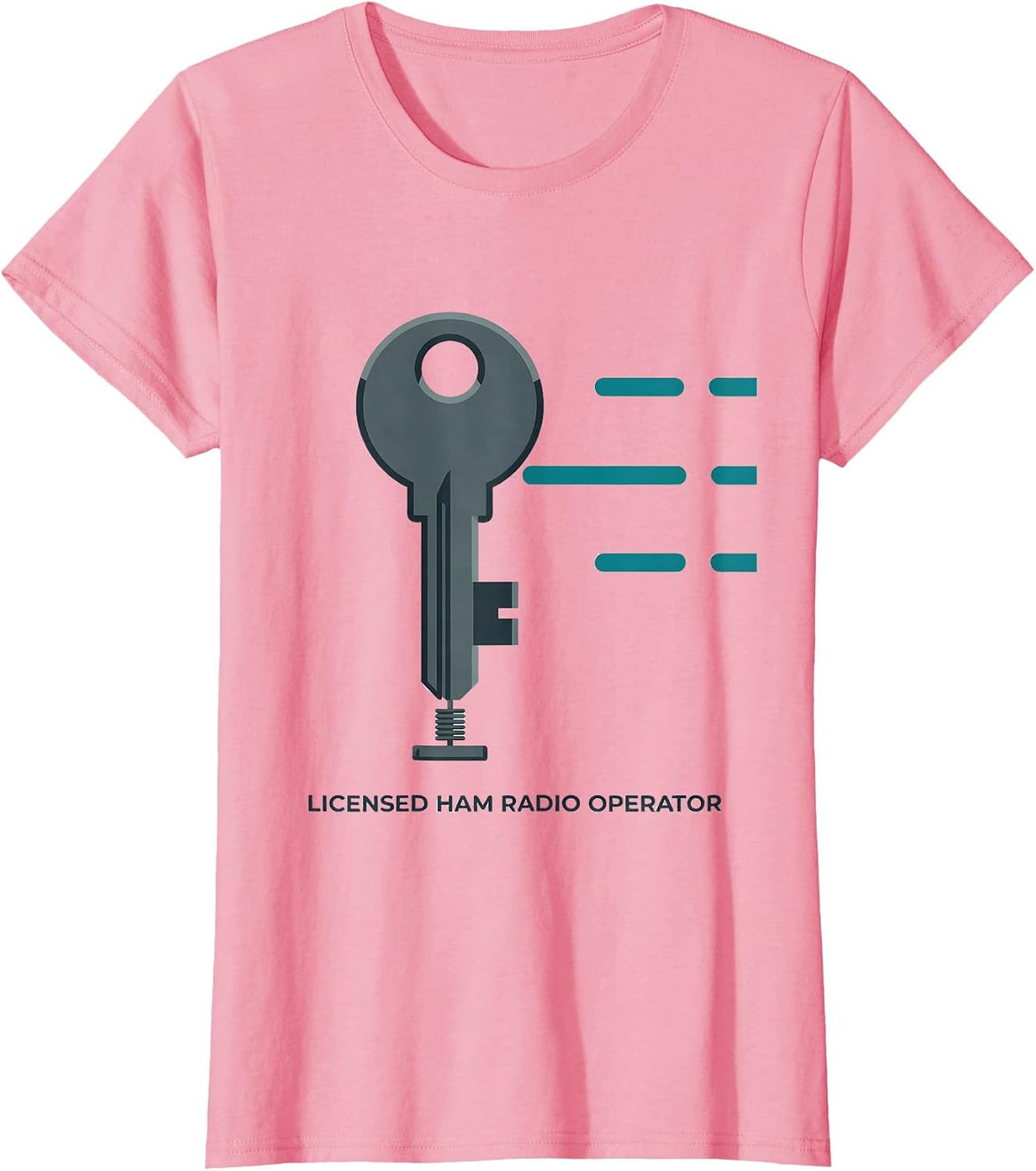 Women's Licensed Ham Radio Operator Flat Vector Hobbyist Pride T-Shirt - Pink