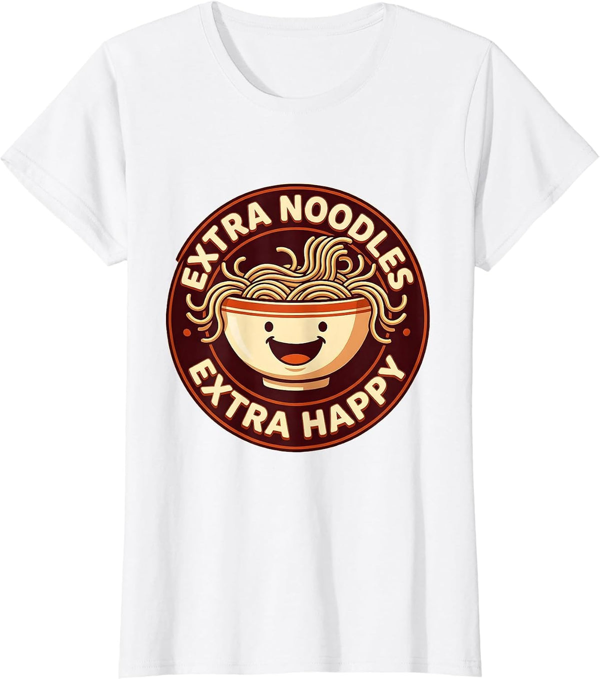 Extra Noodles Extra Happy Ramen Lover Design T-Shirt - White