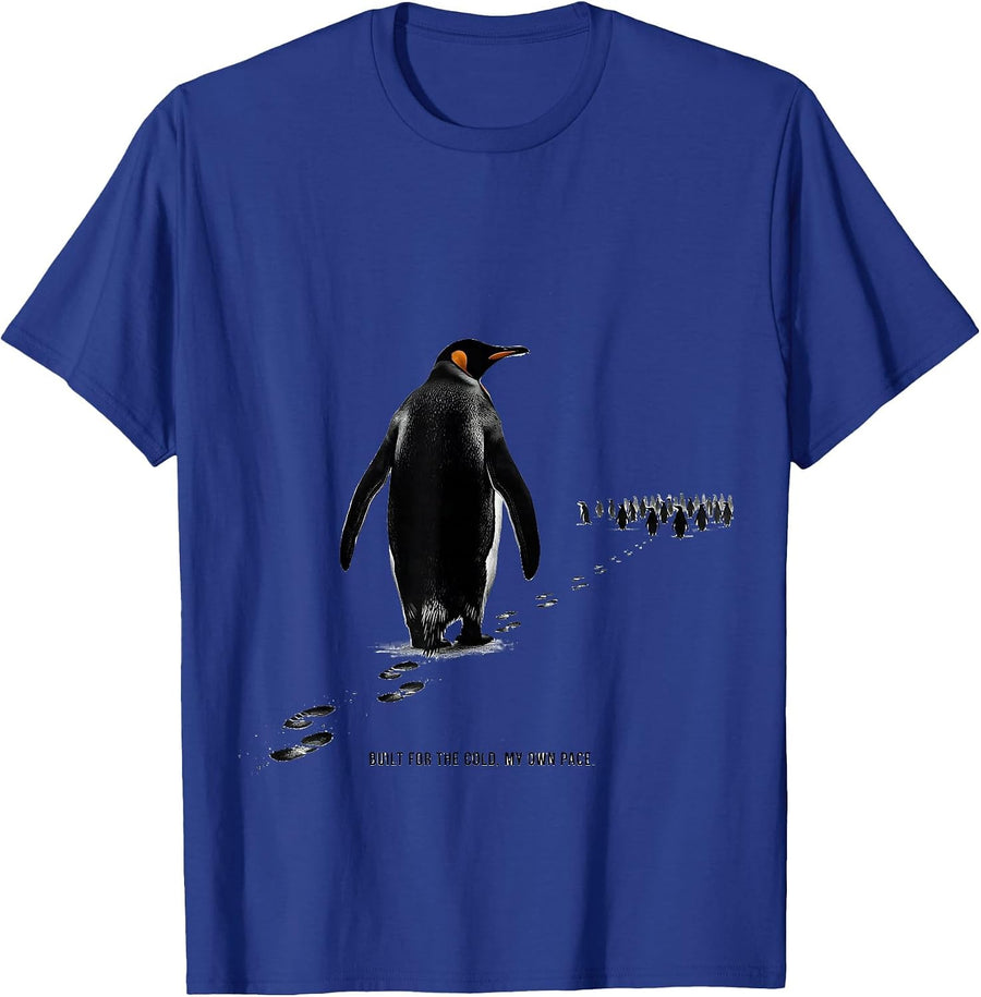 Built For The Cold My Own Pace Funny Penguin Lover Humor T-Shirt - Royal Blue