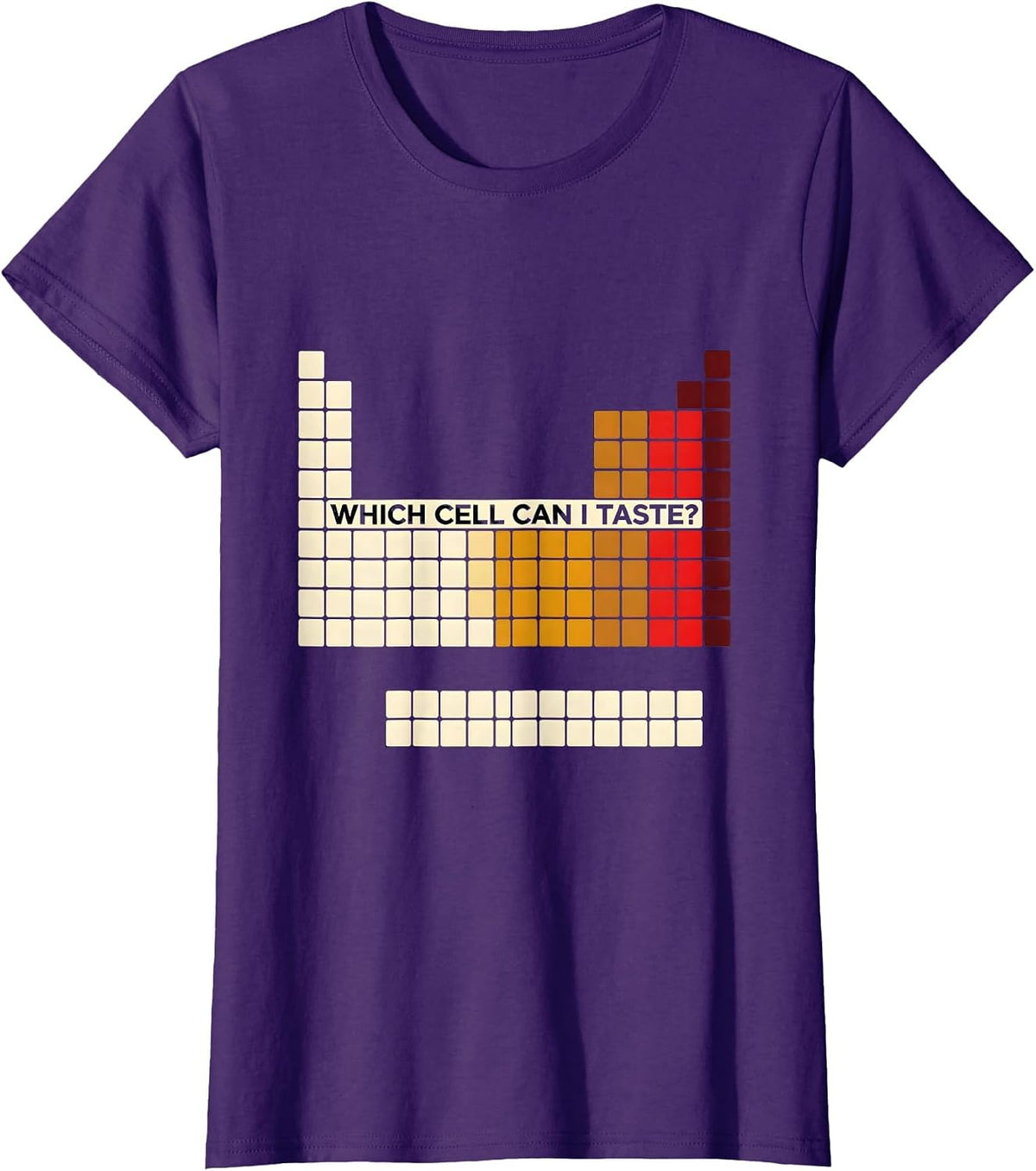 Women's Which Cell Can I Taste Funny Periodic Table Science Teacher T-Shirt - Purple