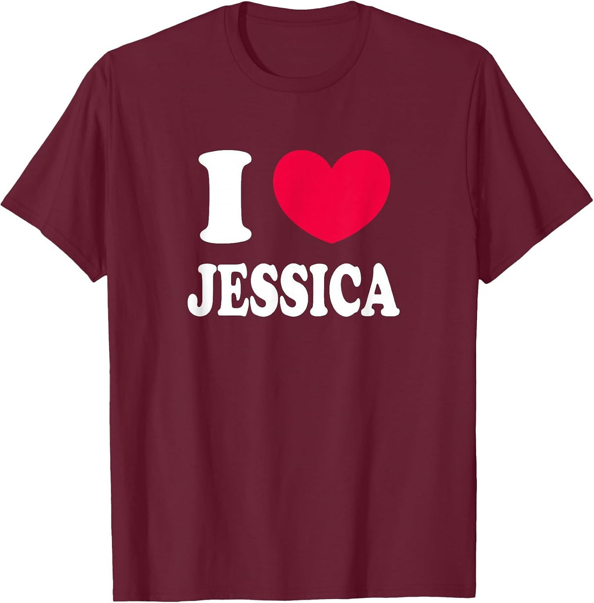 I Love Jessica T-Shirt - Burgundy