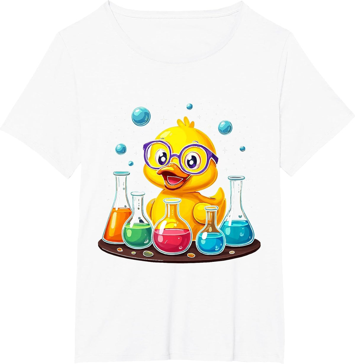 Rubber Duck Science Rubber Duckie Scientist School Chemistry T-Shirt - White