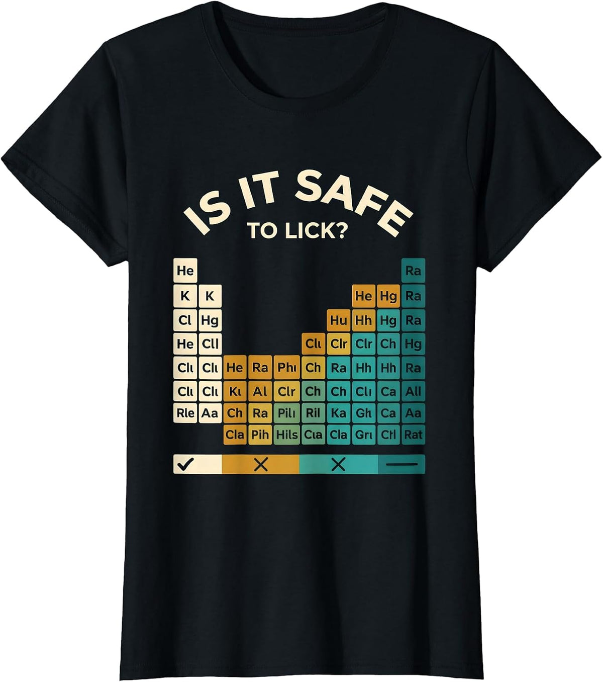 Is It Safe To Lick Funny Periodic Table Science Teacher T-Shirt - Black
